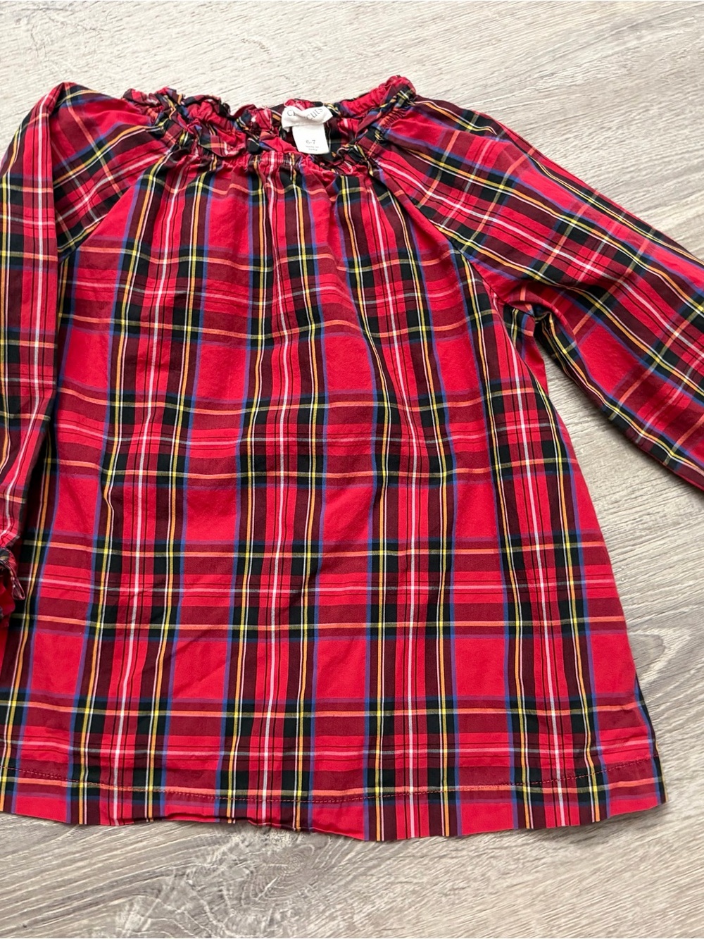 Crewcuts girls Red Plaid Long-Sleeve Top